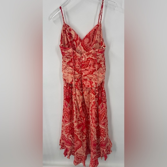 Farm Rio Jaipur Crossover Linen Blend Maxi Sundress In Red B2954 - Picture 3 of 4